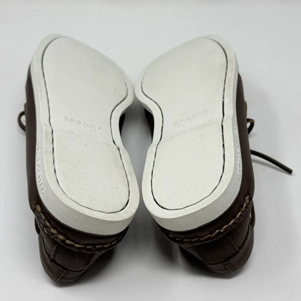 Sperry Gold Cup Boat Shoes Mens 12 M Brown Leather Casual Preppy Moccasins 2 Eye
